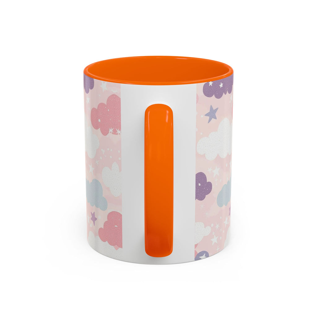 Pastel Cloud Pattern Coffee Mug | Cute Stars and Clouds Design