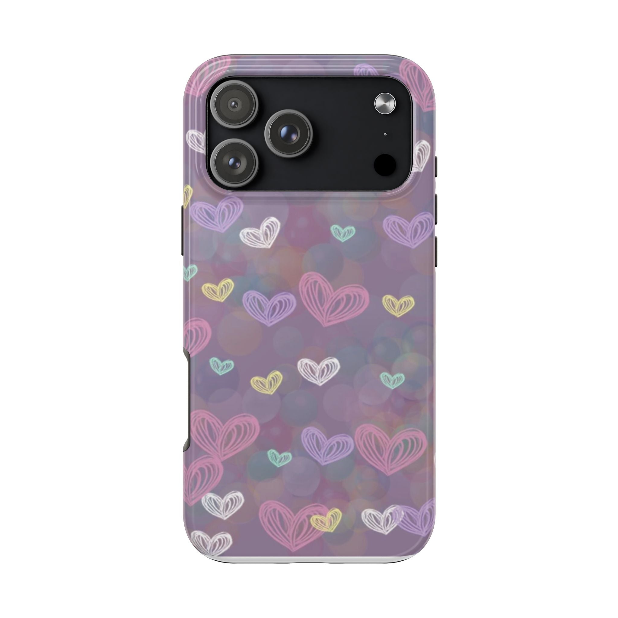 Tough Phone Case — Pastel Heart Pattern Protective Phone Cover