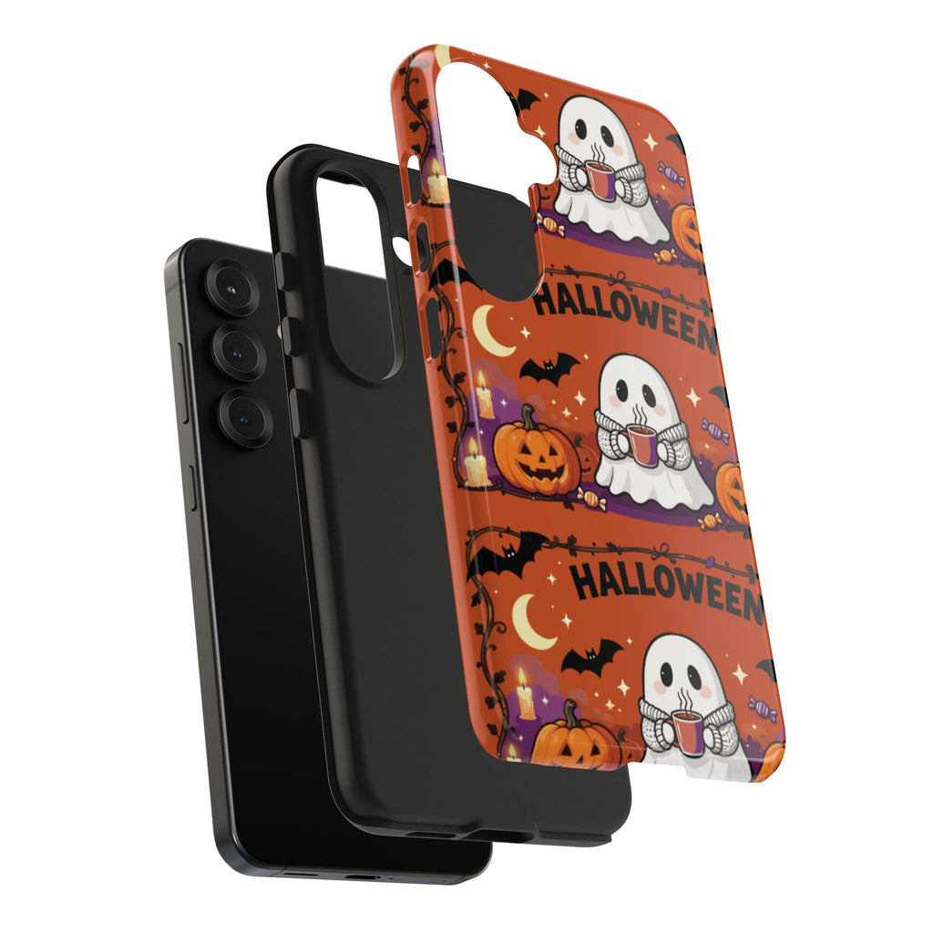 Halloween Ghost Pattern Tough Phone Case — Cute Pumpkin & Candy Halloween Phone Cover