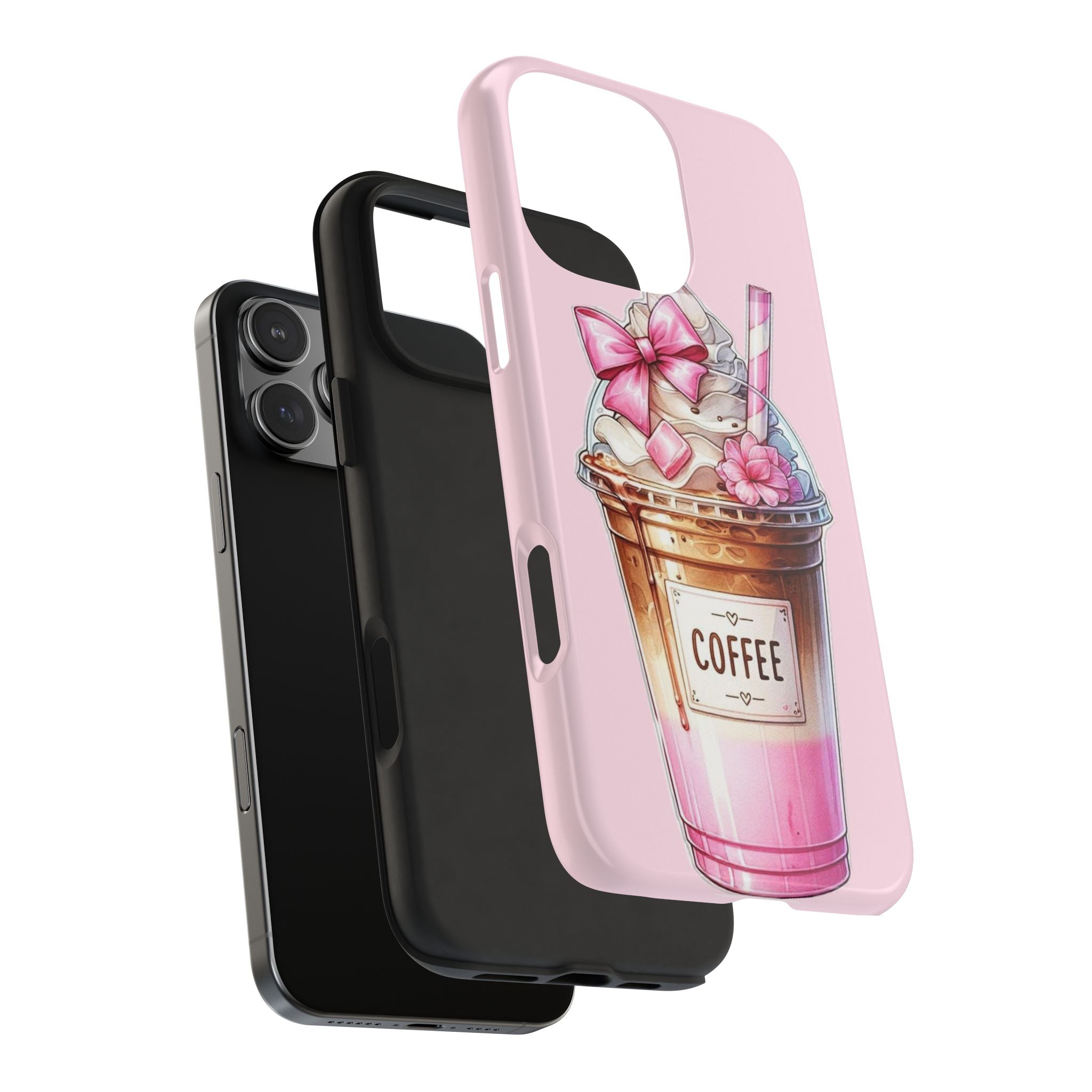 Cute Pink Coffee Phone Case — Kawaii Latte Tough Phone Case