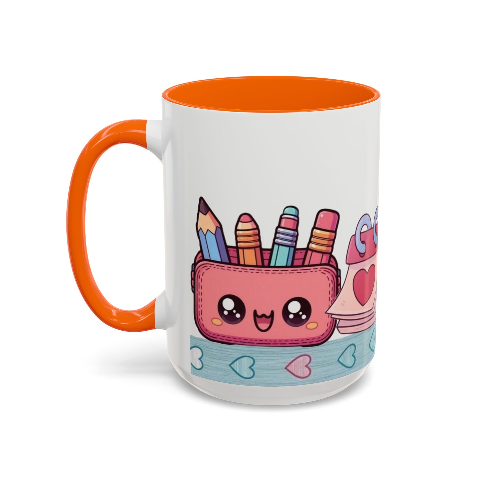 Cute Teacher Desk Accent Coffee Mug — Kawaii School Supplies Design