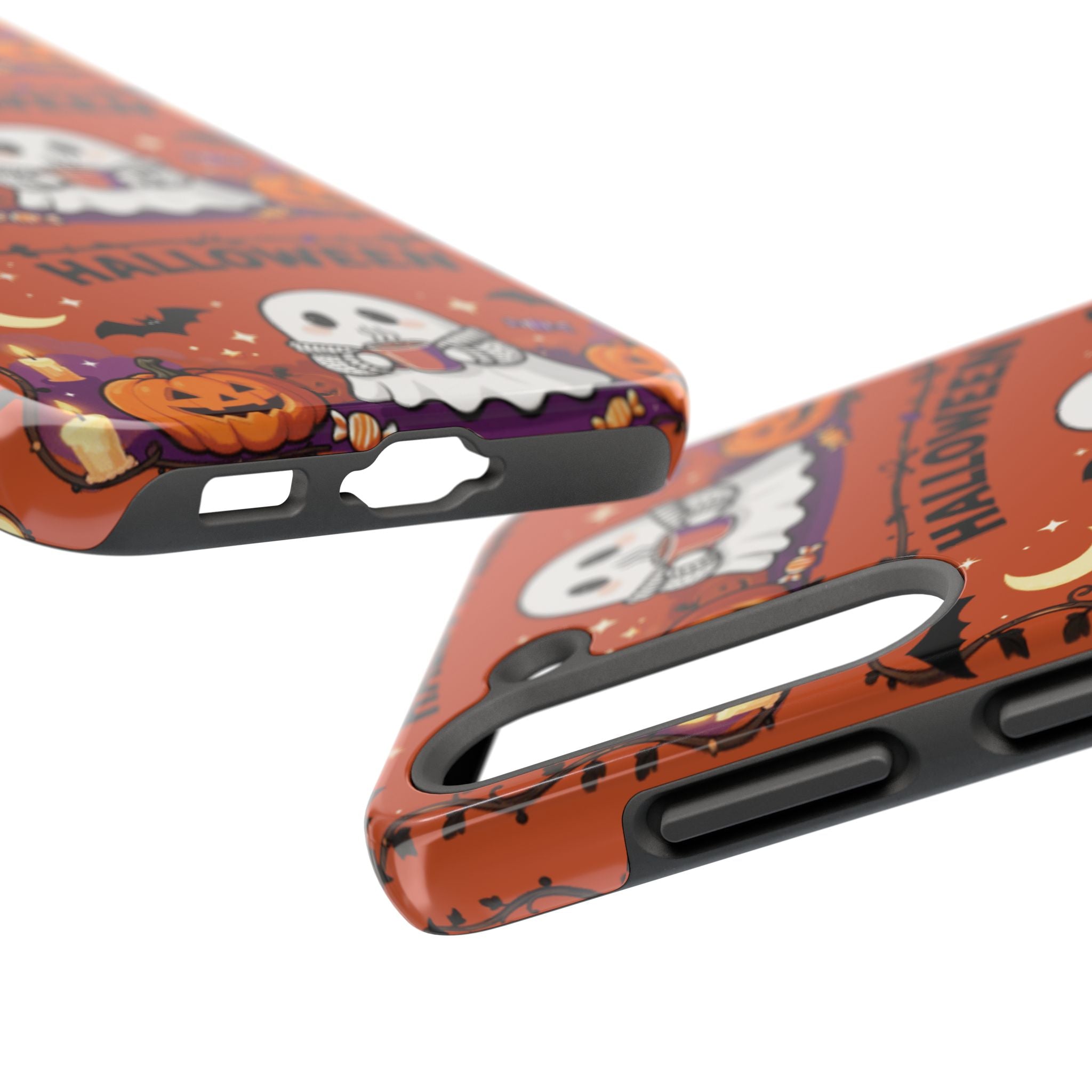 Halloween Ghost Pattern Tough Phone Case — Cute Pumpkin & Candy Halloween Phone Cover