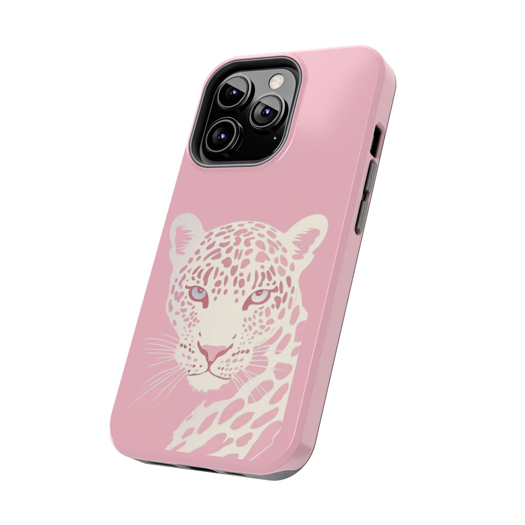 Tough Phone Case — Pink Leopard Face Protective Phone Cover