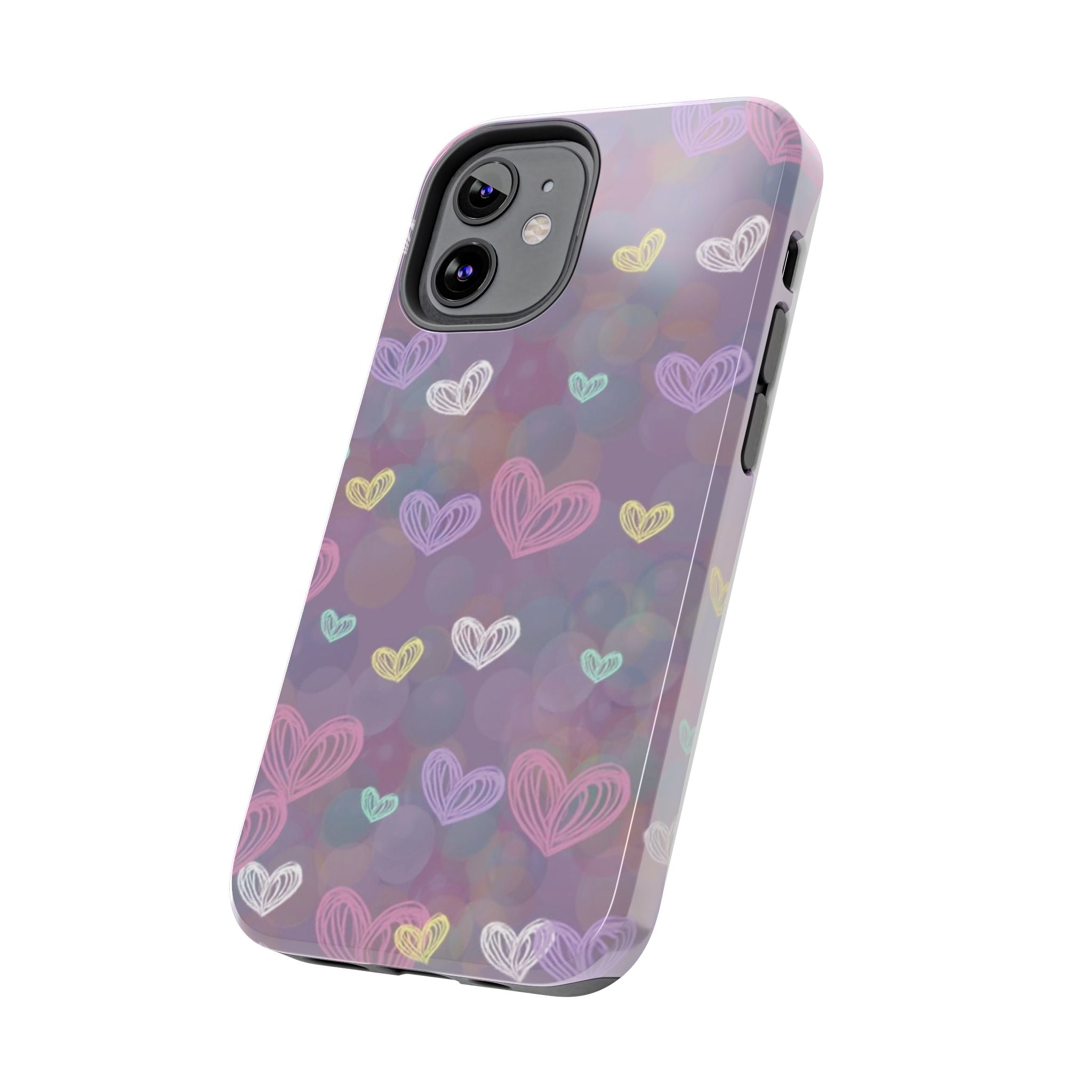 Tough Phone Case — Pastel Heart Pattern Protective Phone Cover