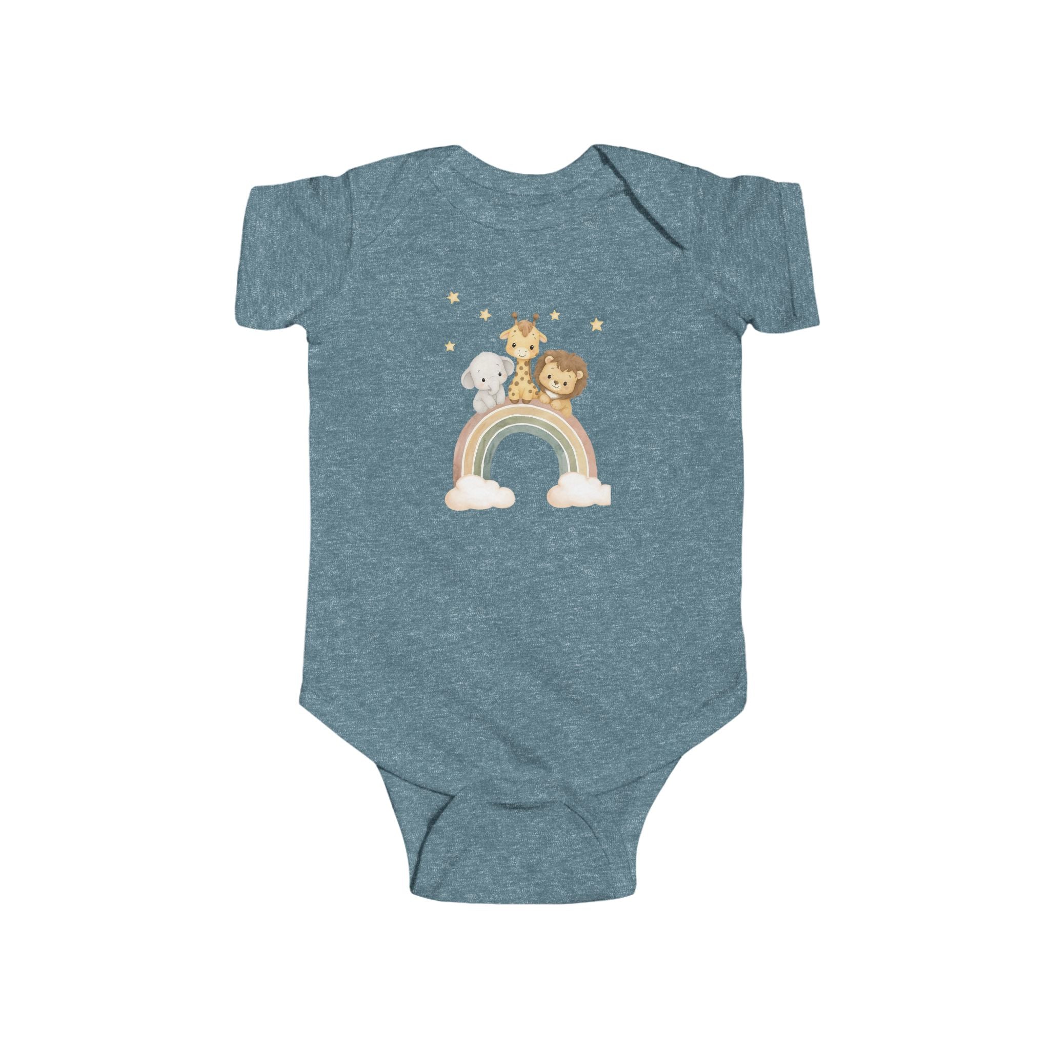 Baby Bodysuit — Cute Safari Nursery Animals (Giraffe, Elephant, Lion)
