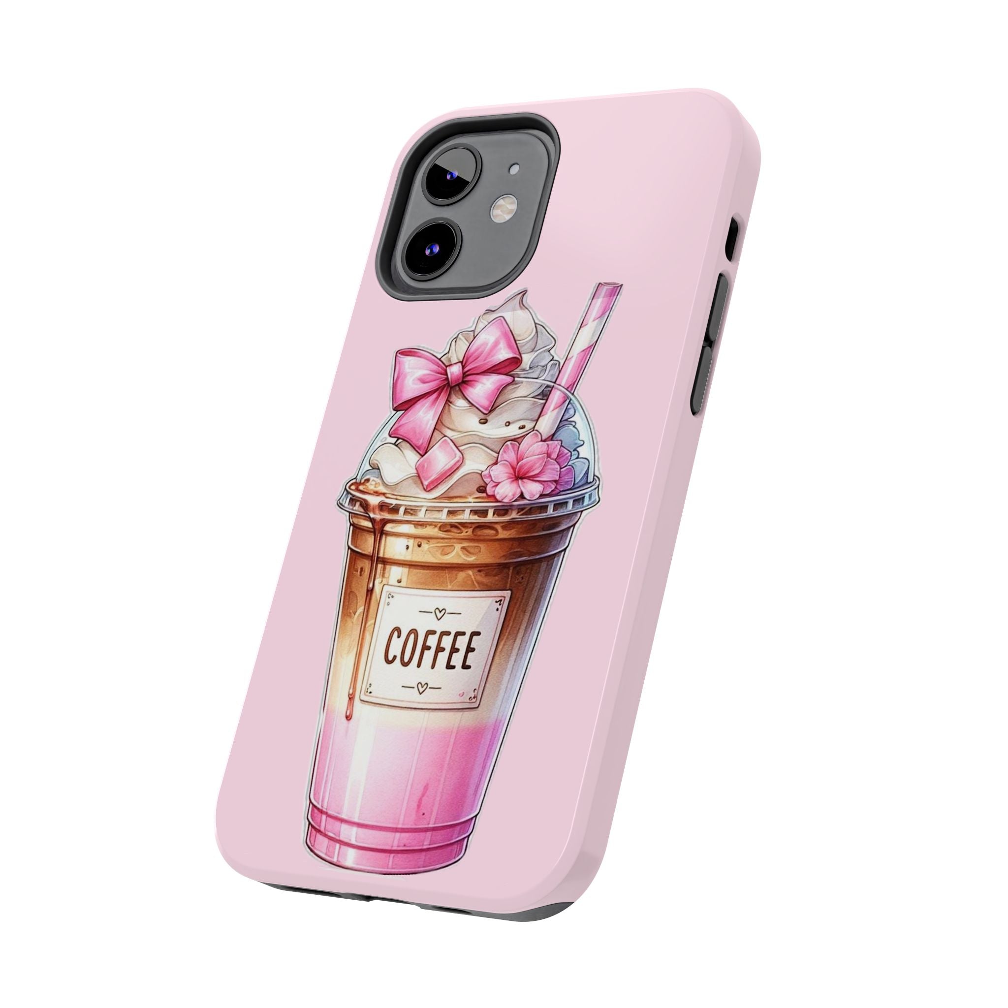 Cute Pink Coffee Phone Case — Kawaii Latte Tough Phone Case