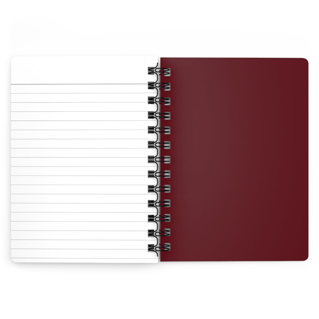 Kawaii Brown-Haired Girl Spiral Journal | Cherry Floral Pattern Spiral Journal
