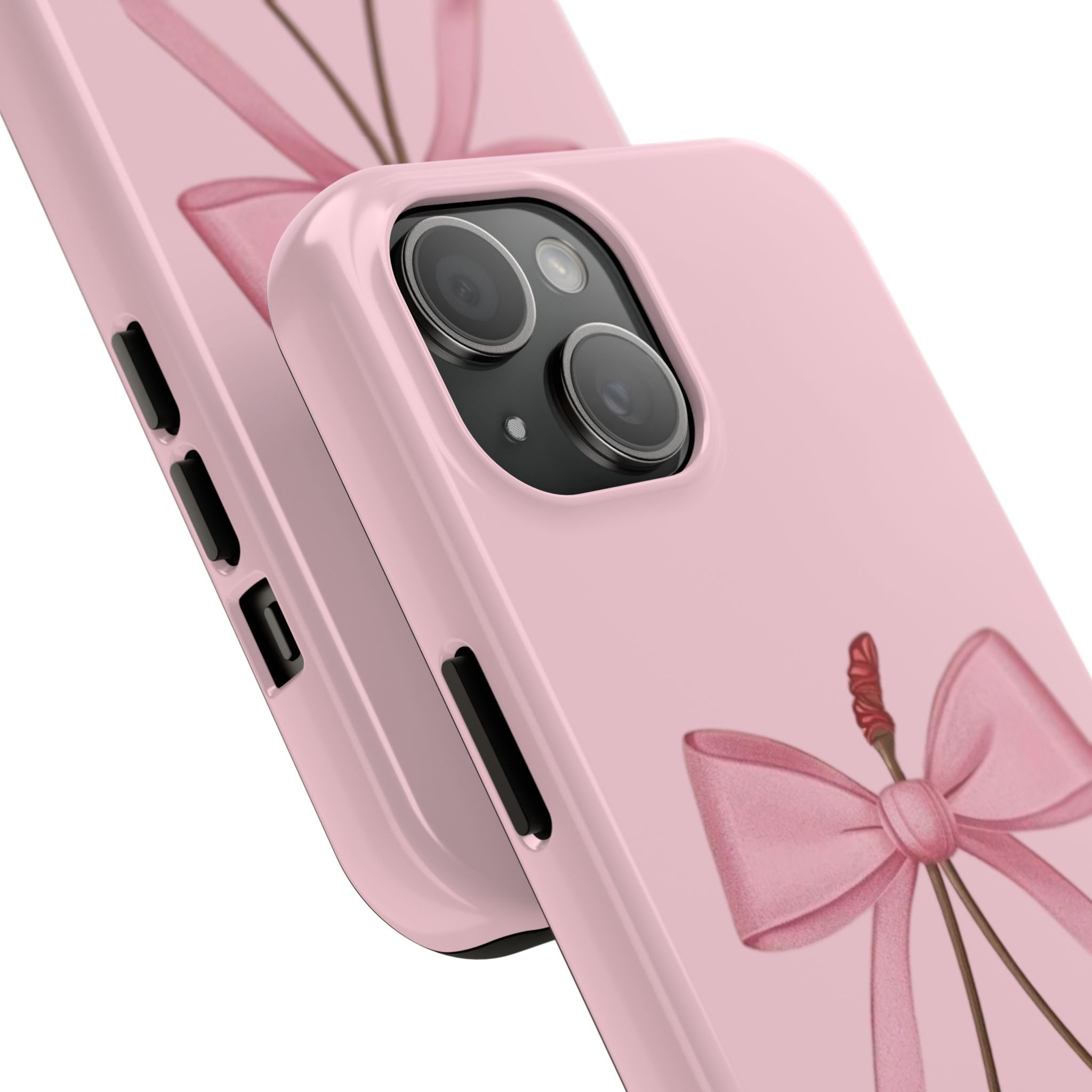 Pink Cherry Tough Phone Case — Cute Bow Cherry Protective Phone Cover