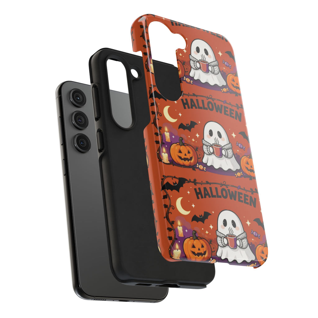 Halloween Ghost Pattern Tough Phone Case — Cute Pumpkin & Candy Halloween Phone Cover