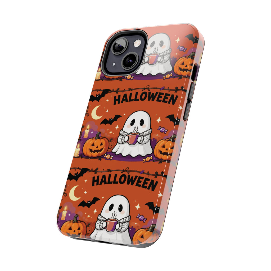 Halloween Ghost Pattern Tough Phone Case — Cute Pumpkin & Candy Halloween Phone Cover