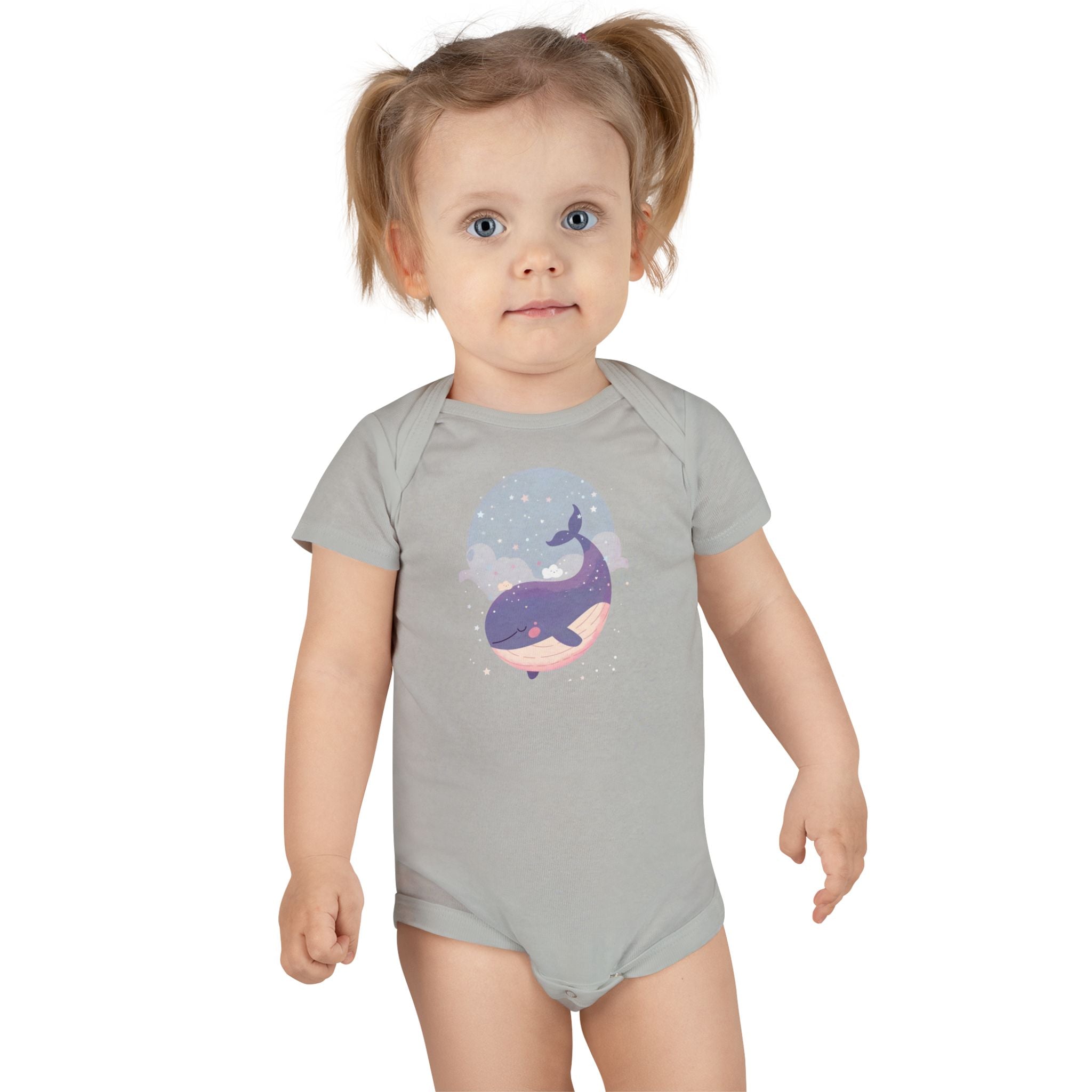 Whale Dream Baby Onesie — Pastel Night Sky Ocean Nursery Bodysuit
