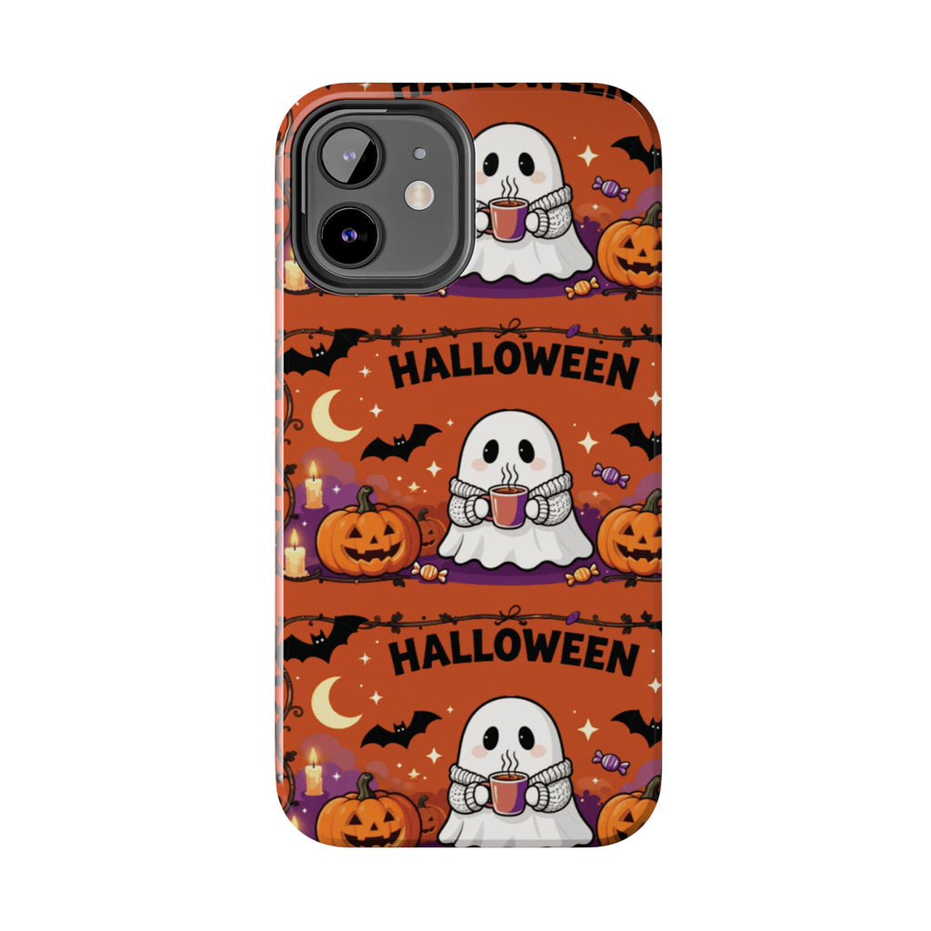 Halloween Ghost Pattern Tough Phone Case — Cute Pumpkin & Candy Halloween Phone Cover