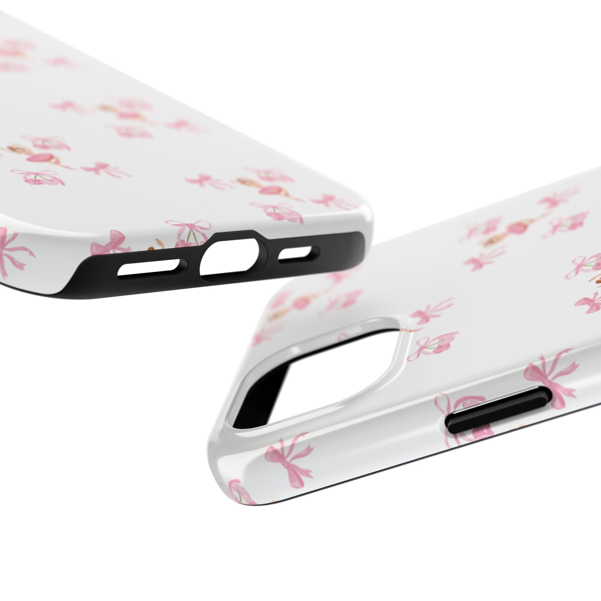 Pink Ballet Pattern Tough Phone Case — Cute Ballerina & Ribbon Design