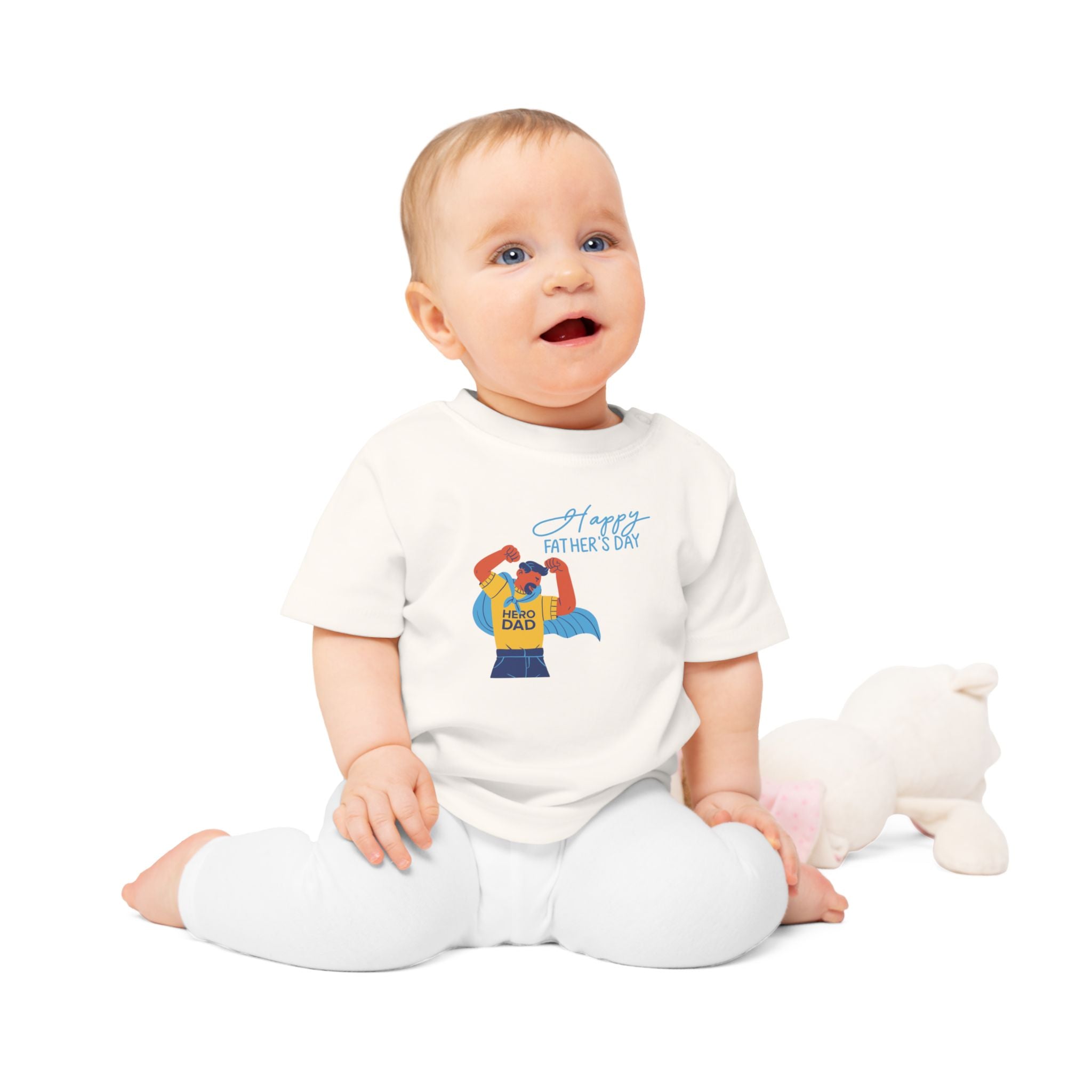 Happy Fathers Day Superhero Baby T Shirt