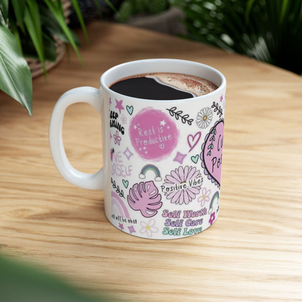 Positivity Mug — "Cup of Positivity" Inspirational Ceramic Coffee Mug (11oz/15oz)