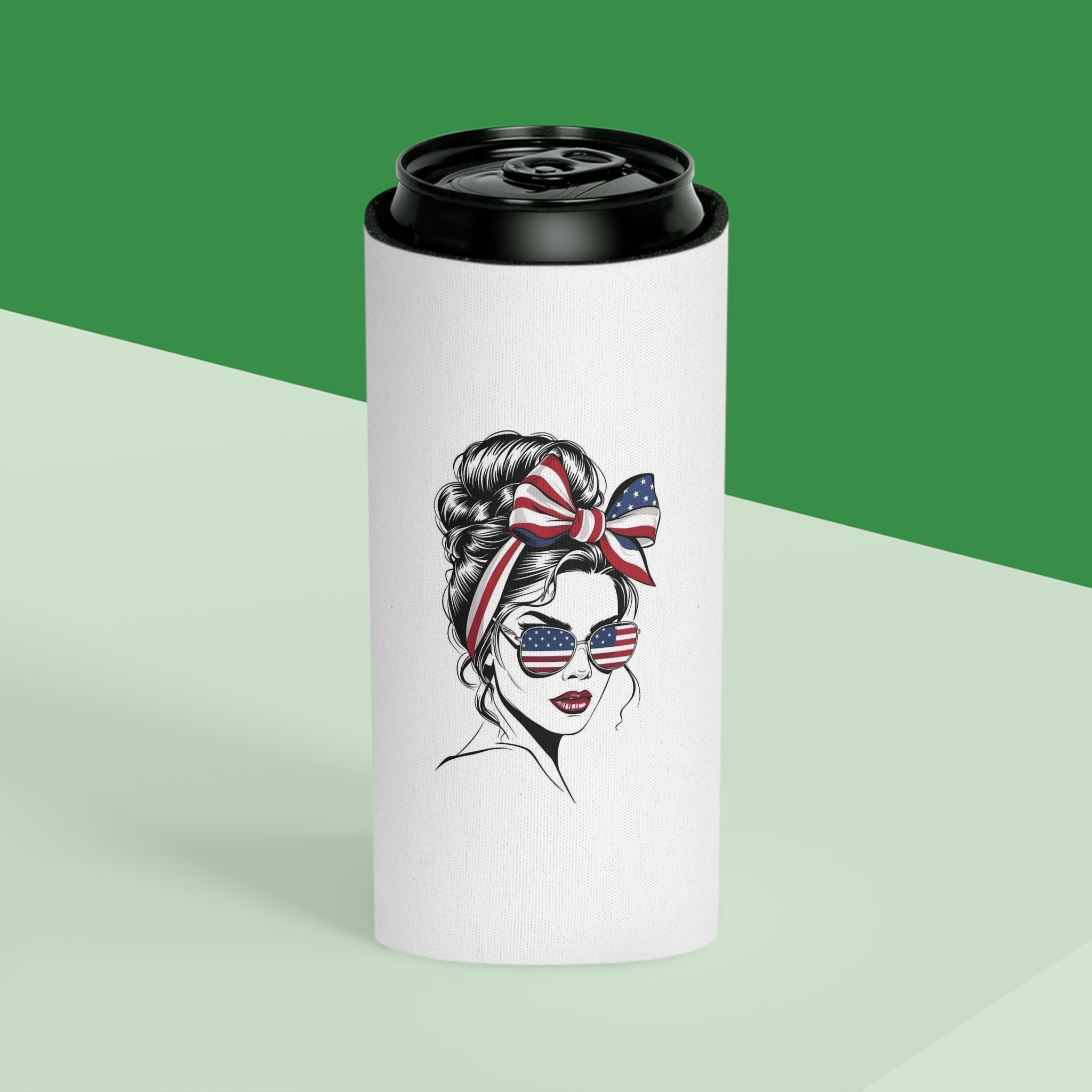 Patriotic USA Letters Can Cooler | American Flag Fireworks