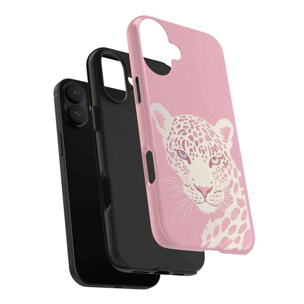 Tough Phone Case — Pink Leopard Face Protective Phone Cover