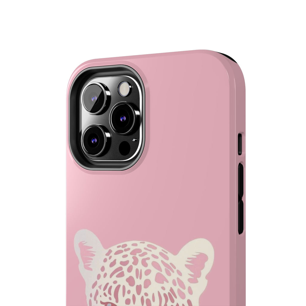 Tough Phone Case — Pink Leopard Face Protective Phone Cover