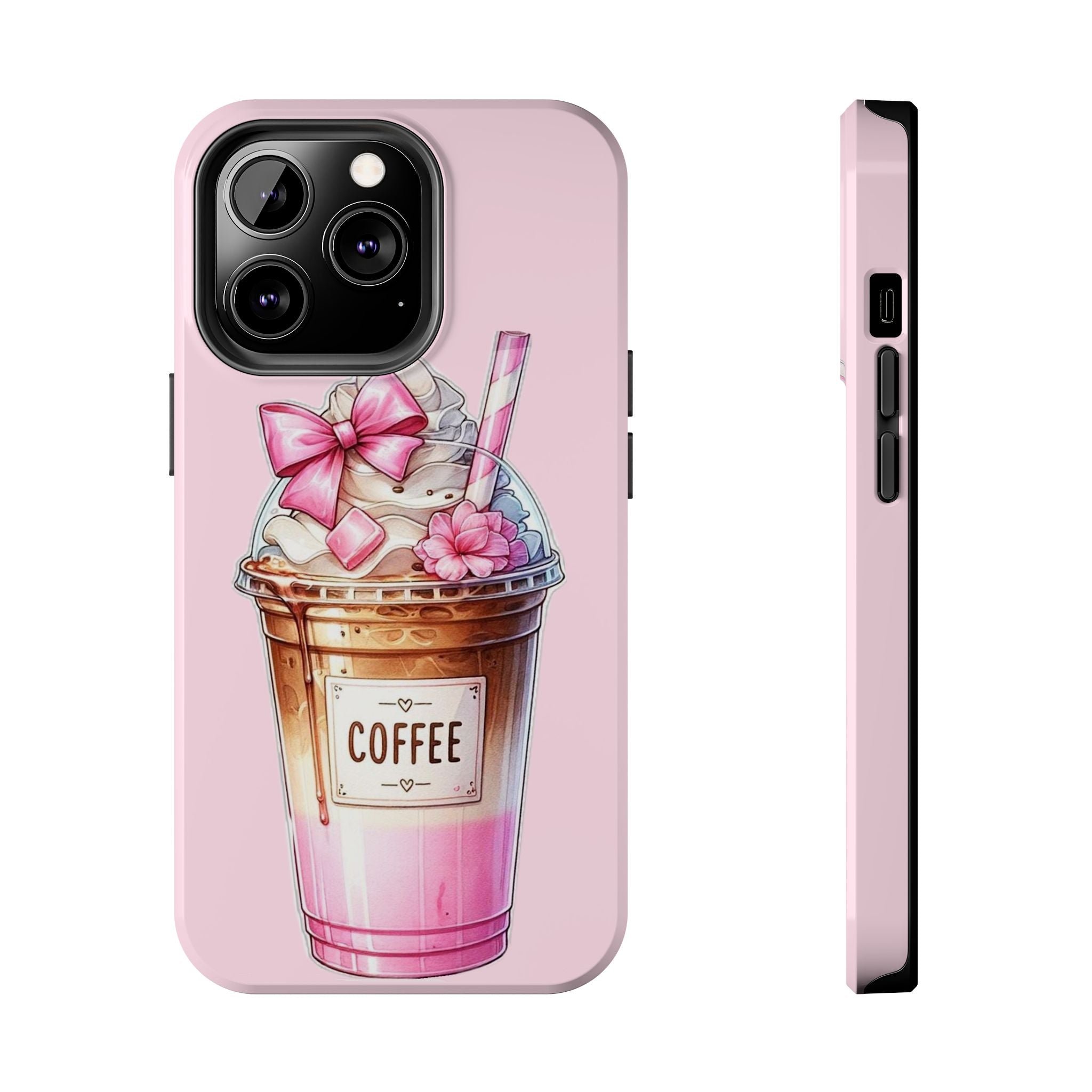 Cute Pink Coffee Phone Case — Kawaii Latte Tough Phone Case