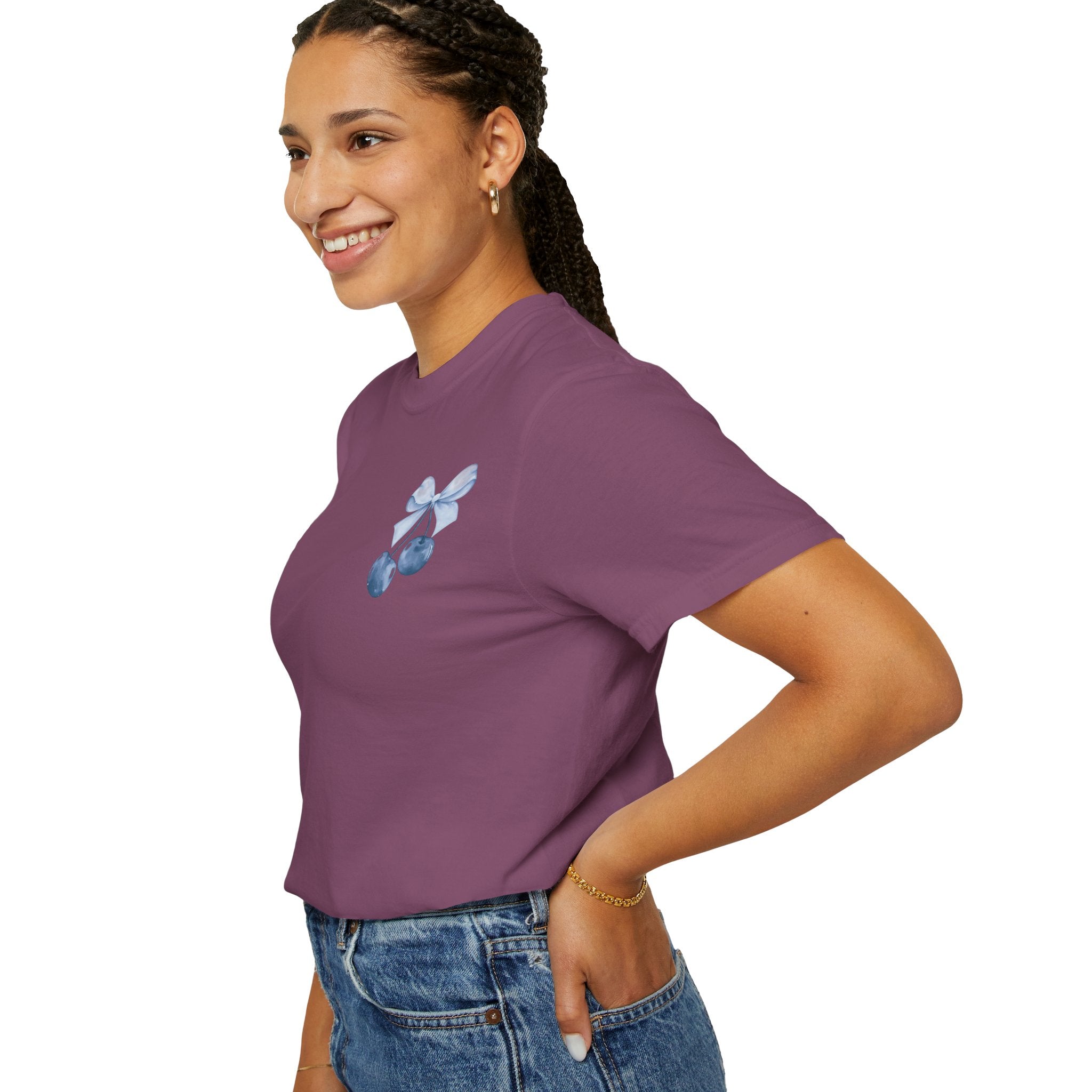 Blue Watercolor Cherries T-Shirt