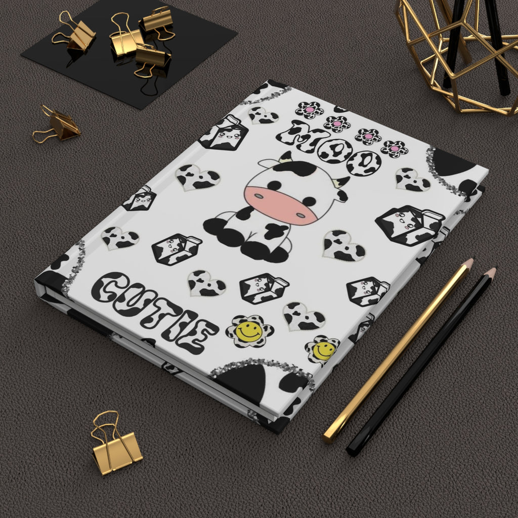 Cute Cow Pattern Hardcover Journal | Moo Cutie Notebook