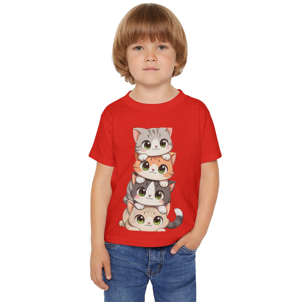 Stacked Cute Kittens Toddler T-shirt | Playful Cat Stack