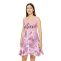 Believe Pink Butterfly Skater Dress — Floral Graphic Women's AOP Dress