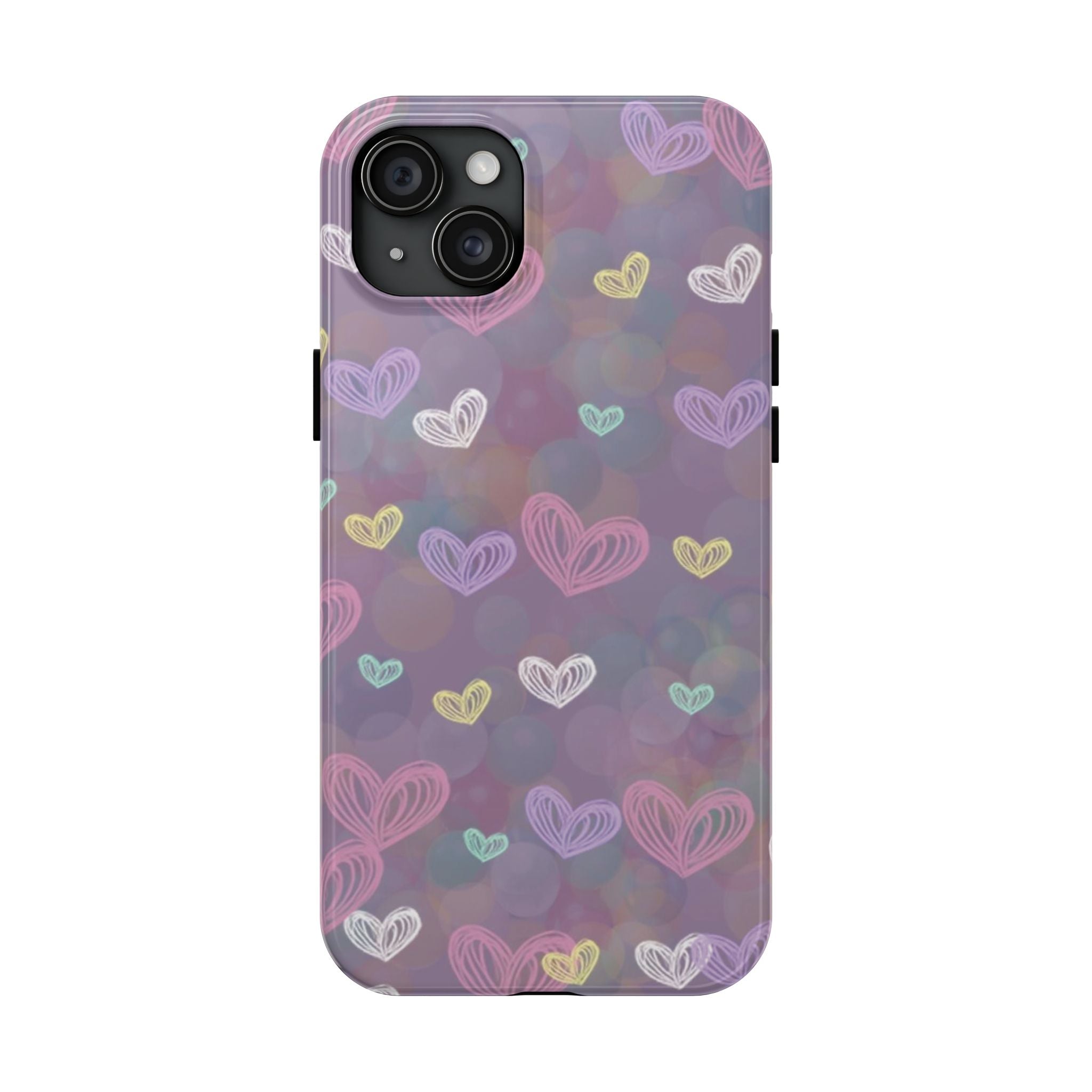 Tough Phone Case — Pastel Heart Pattern Protective Phone Cover