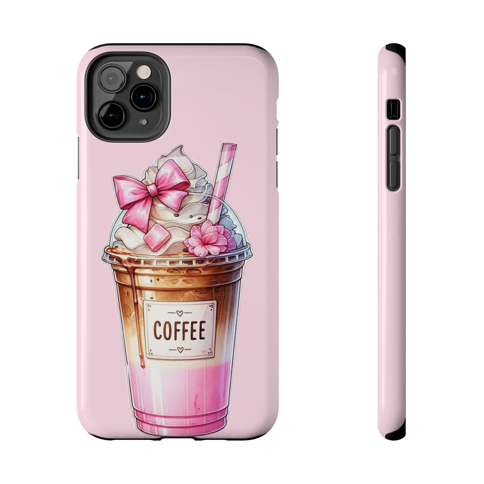 Cute Pink Coffee Phone Case — Kawaii Latte Tough Phone Case