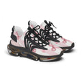 Women’s Mesh Sneakers — Pink Striped Bow Athletic Shoes