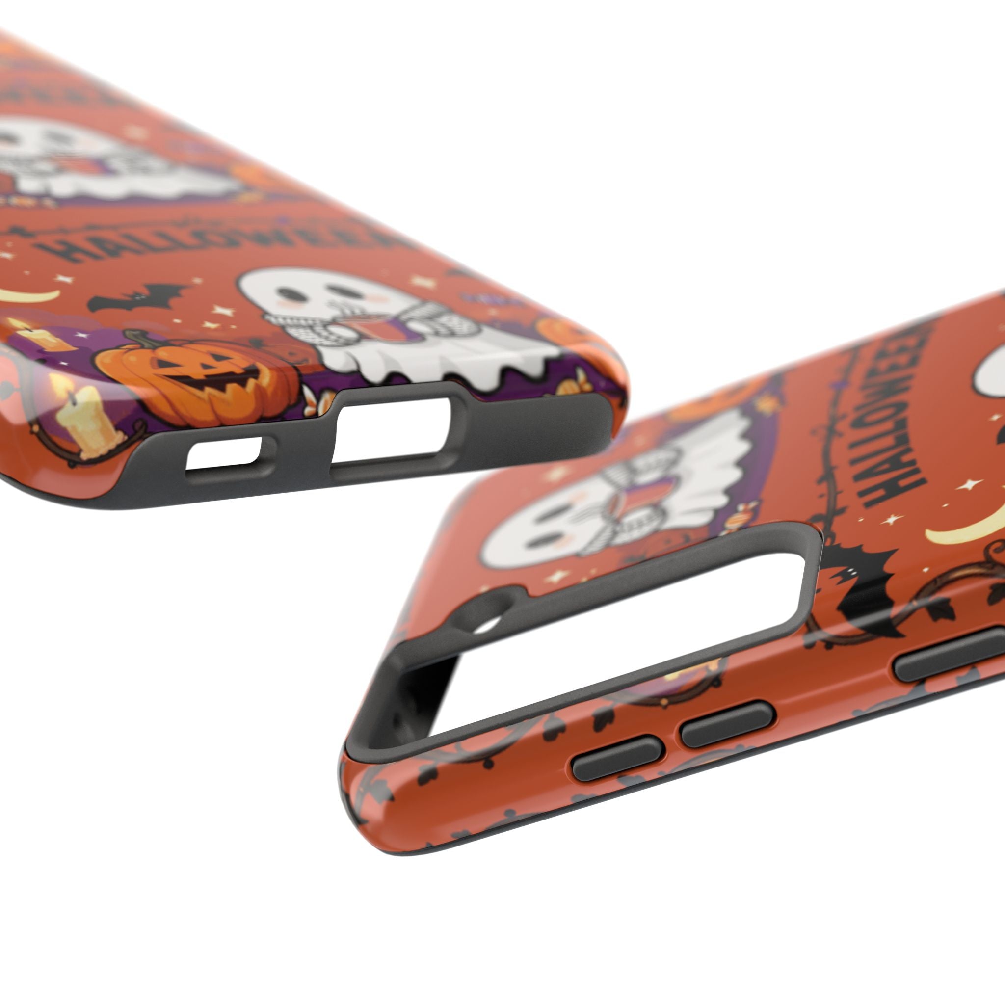 Halloween Ghost Pattern Tough Phone Case — Cute Pumpkin & Candy Halloween Phone Cover