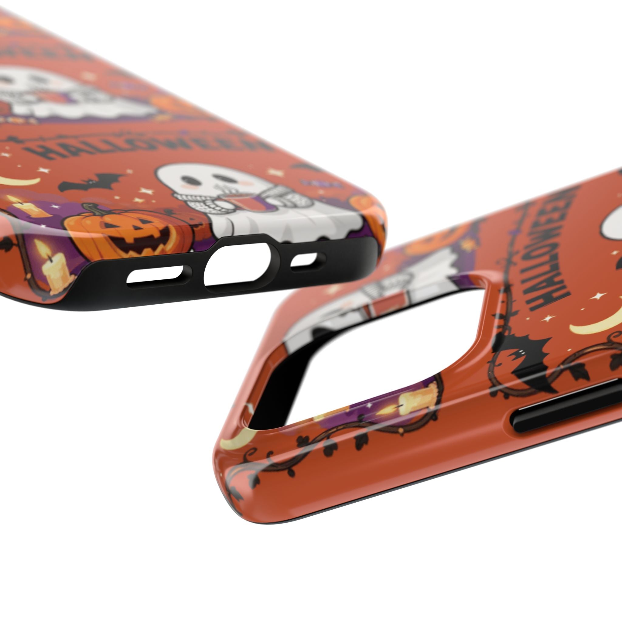 Halloween Ghost Pattern Tough Phone Case — Cute Pumpkin & Candy Halloween Phone Cover