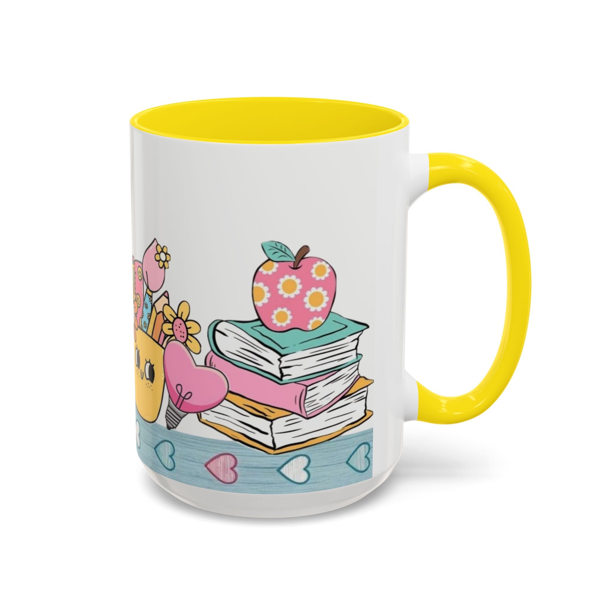 Cute Teacher Desk Accent Coffee Mug — Kawaii School Supplies Design