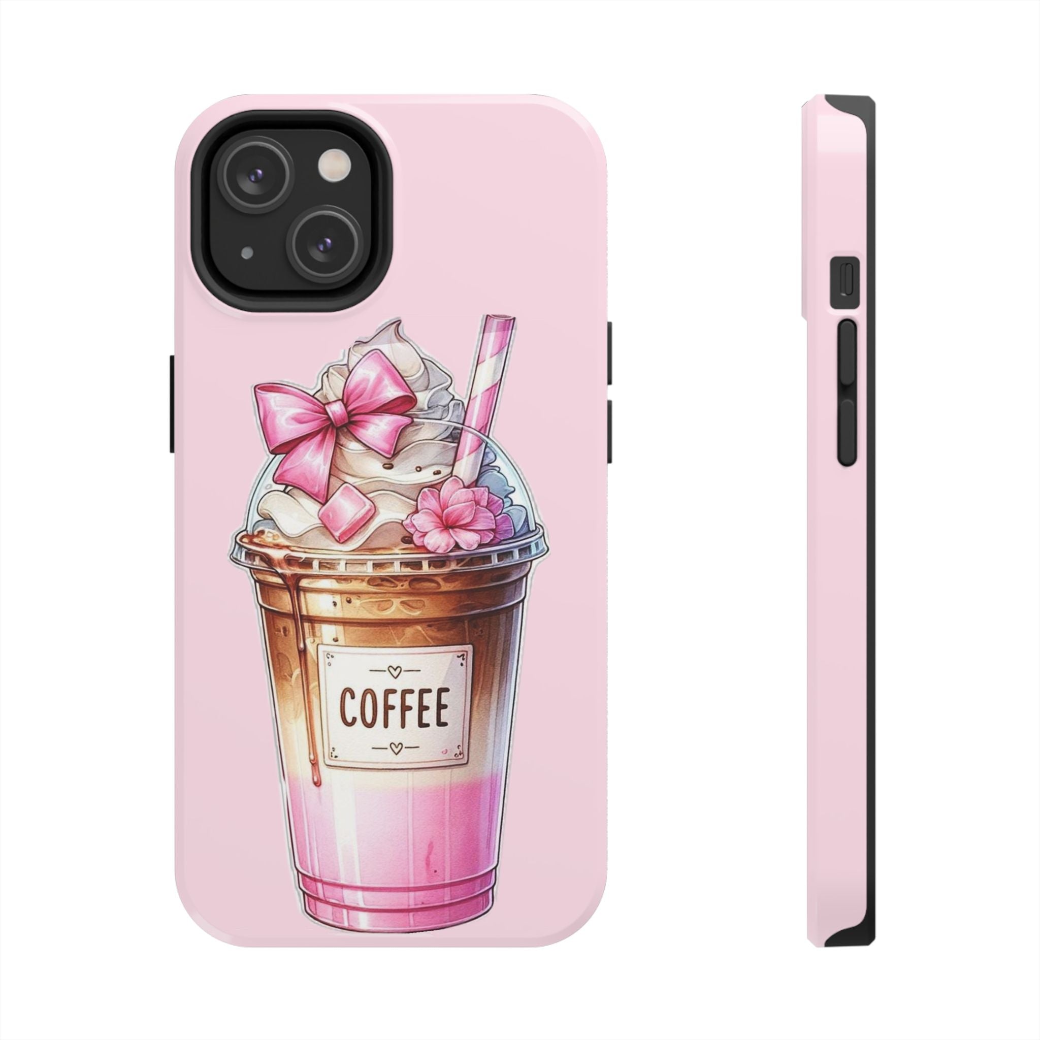 Cute Pink Coffee Phone Case — Kawaii Latte Tough Phone Case