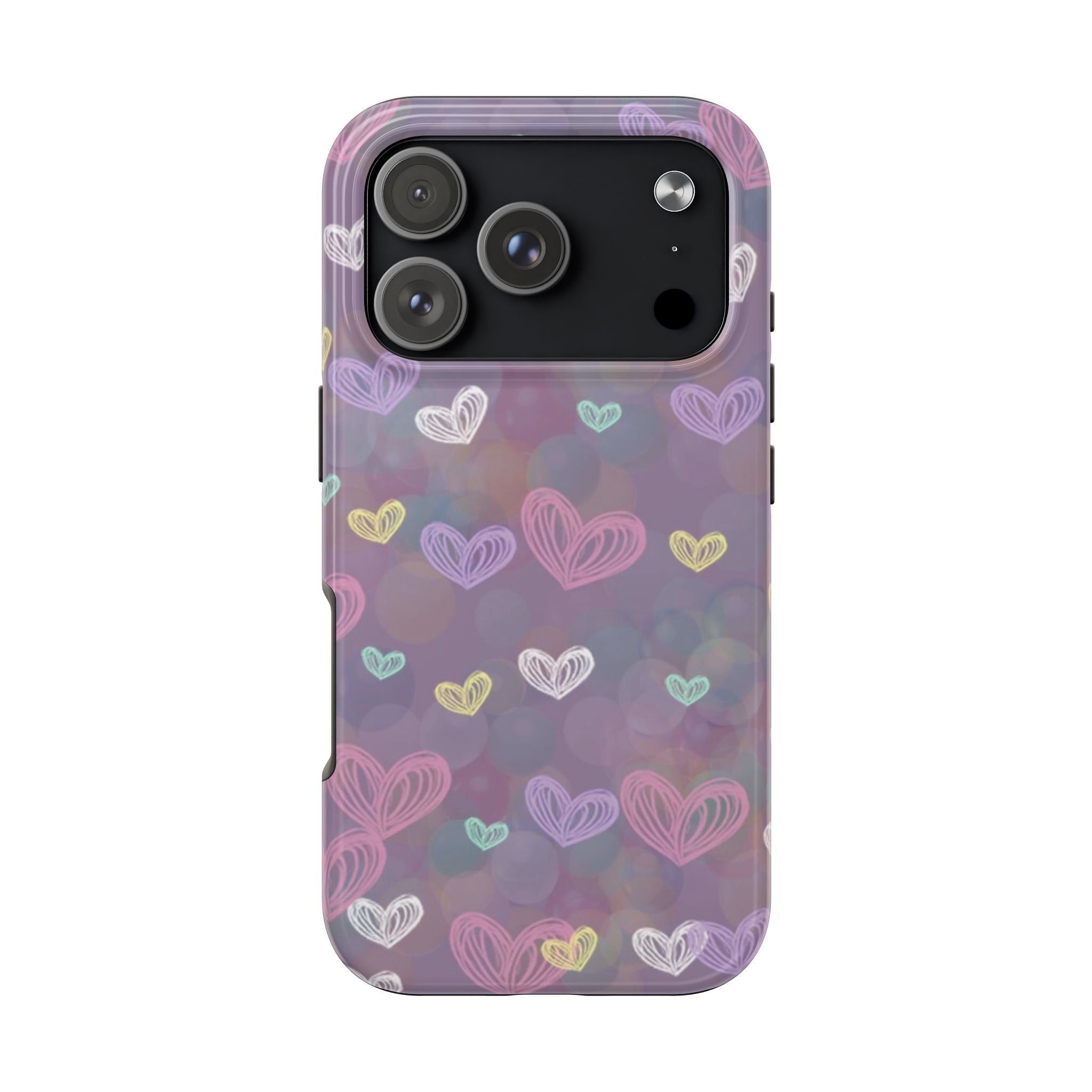 Tough Phone Case — Pastel Heart Pattern Protective Phone Cover