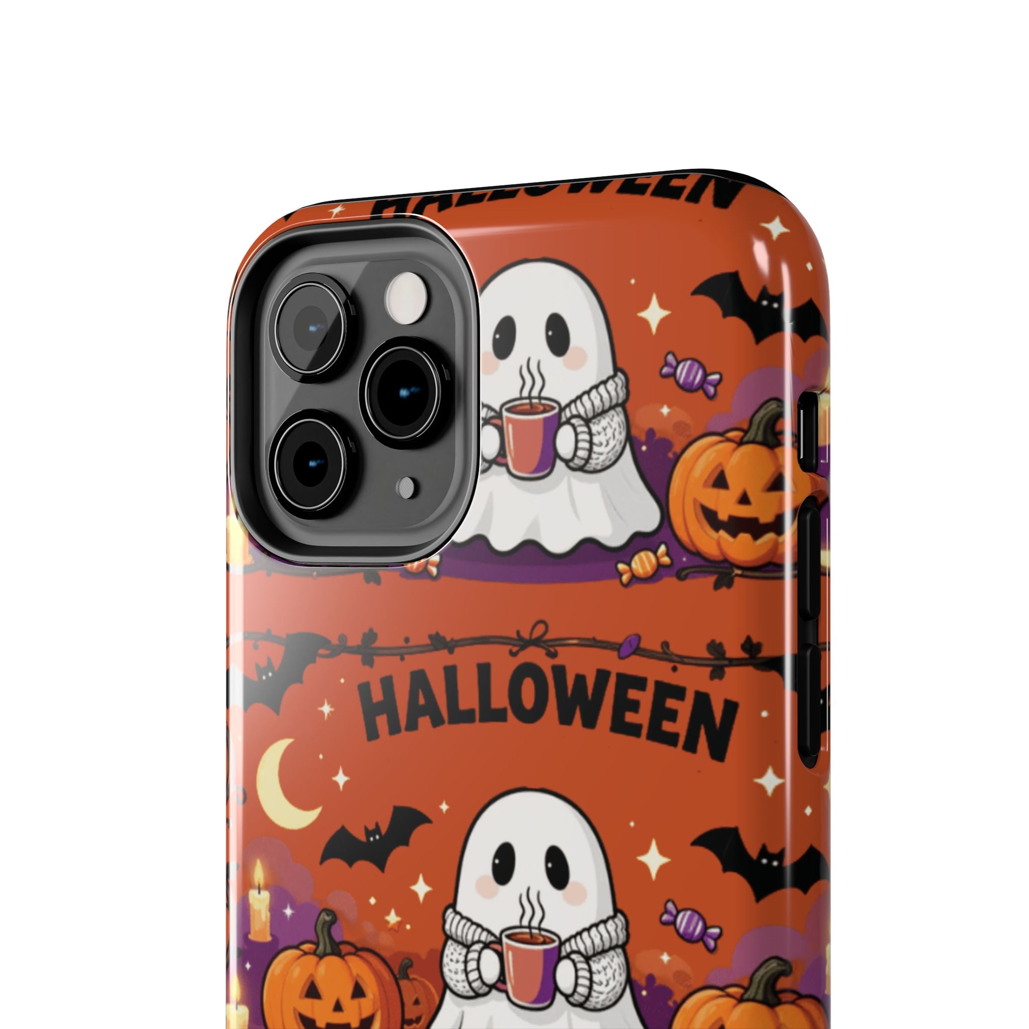 Halloween Ghost Pattern Tough Phone Case — Cute Pumpkin & Candy Halloween Phone Cover