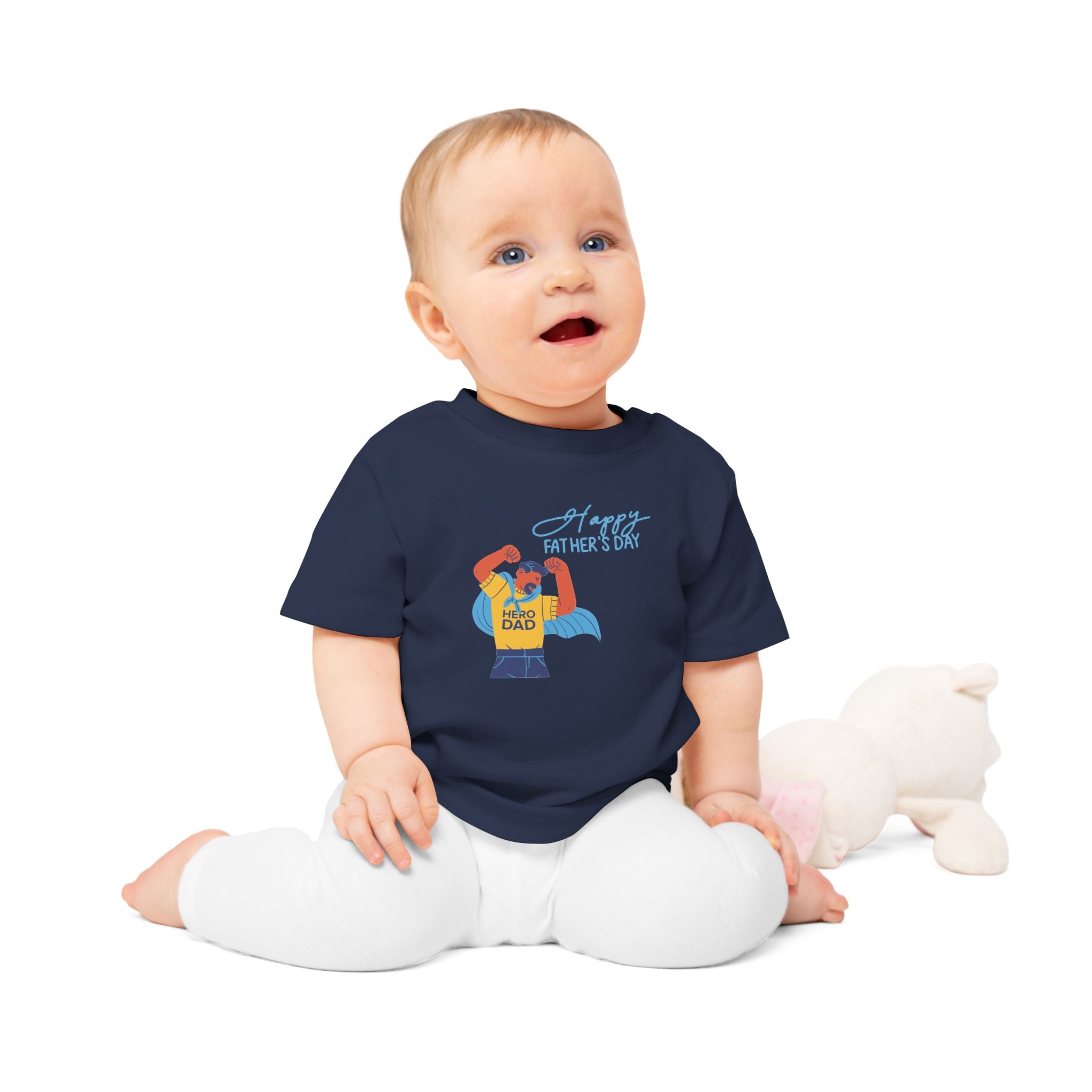 Happy Fathers Day Superhero Baby T Shirt