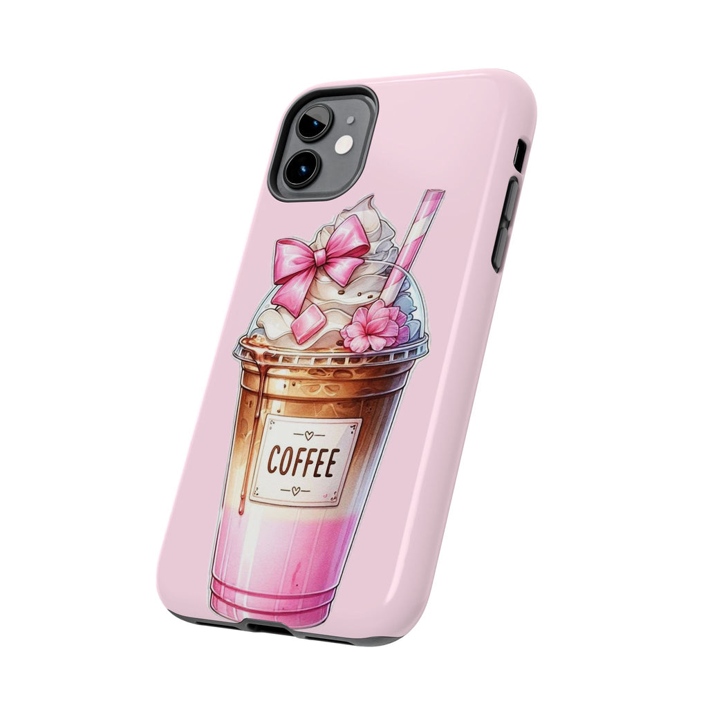 Cute Pink Coffee Phone Case — Kawaii Latte Tough Phone Case