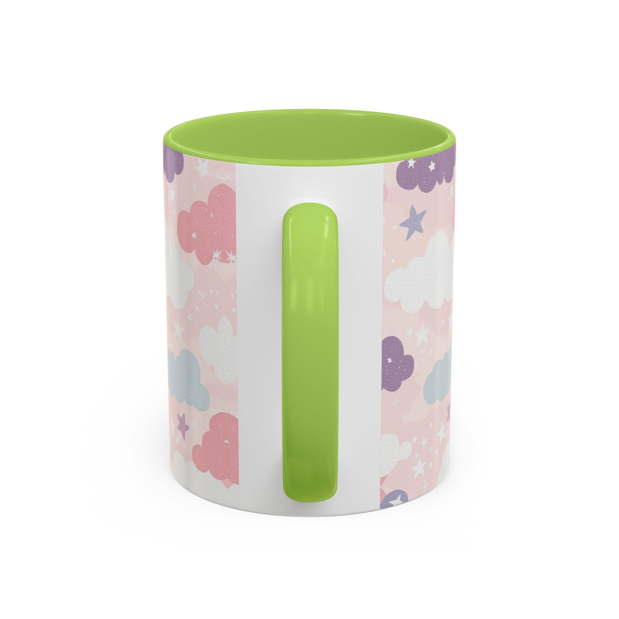 Pastel Cloud Pattern Coffee Mug | Cute Stars and Clouds Design