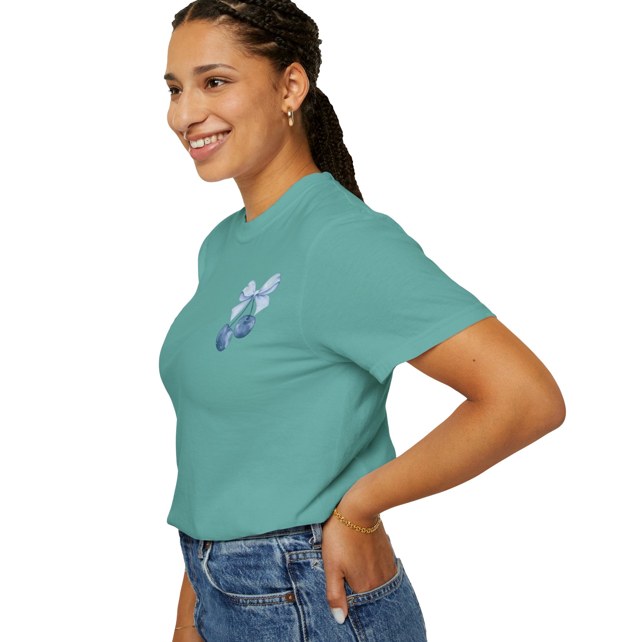 Blue Watercolor Cherries T-Shirt