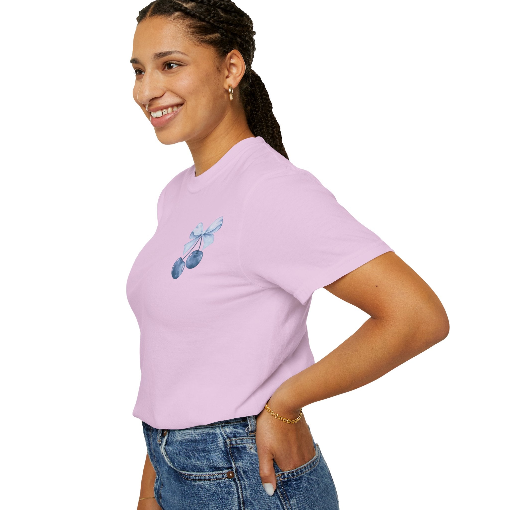 Blue Watercolor Cherries T-Shirt