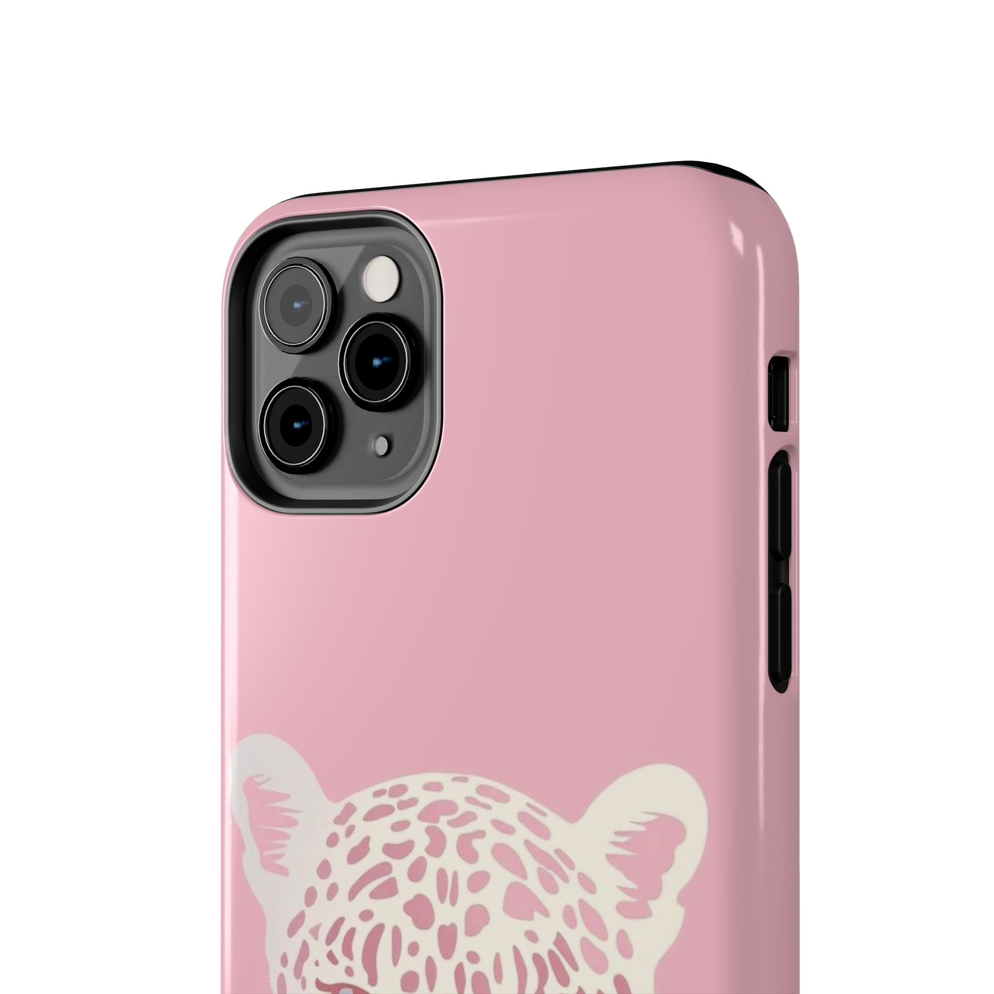 Tough Phone Case — Pink Leopard Face Protective Phone Cover