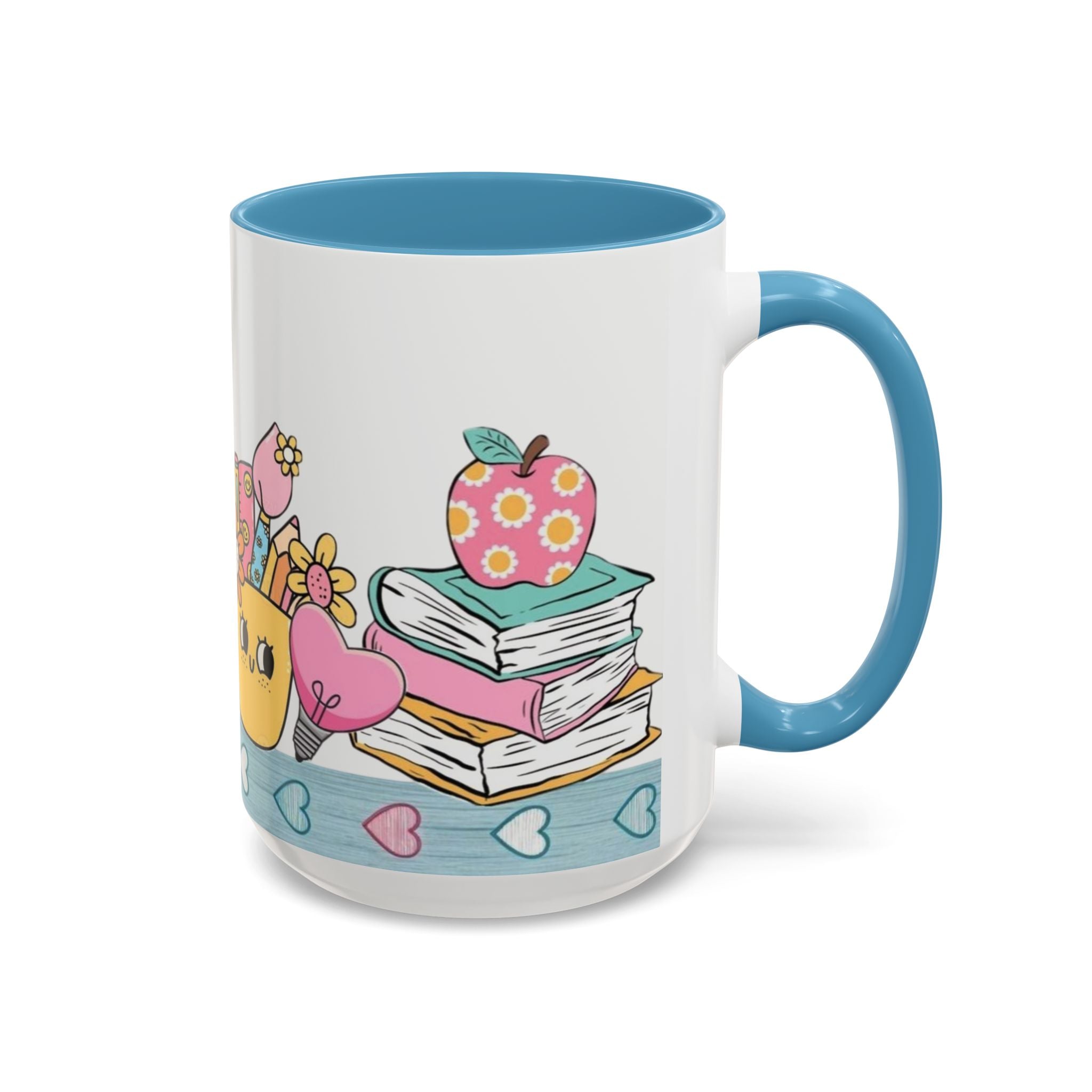 Cute Teacher Desk Accent Coffee Mug — Kawaii School Supplies Design
