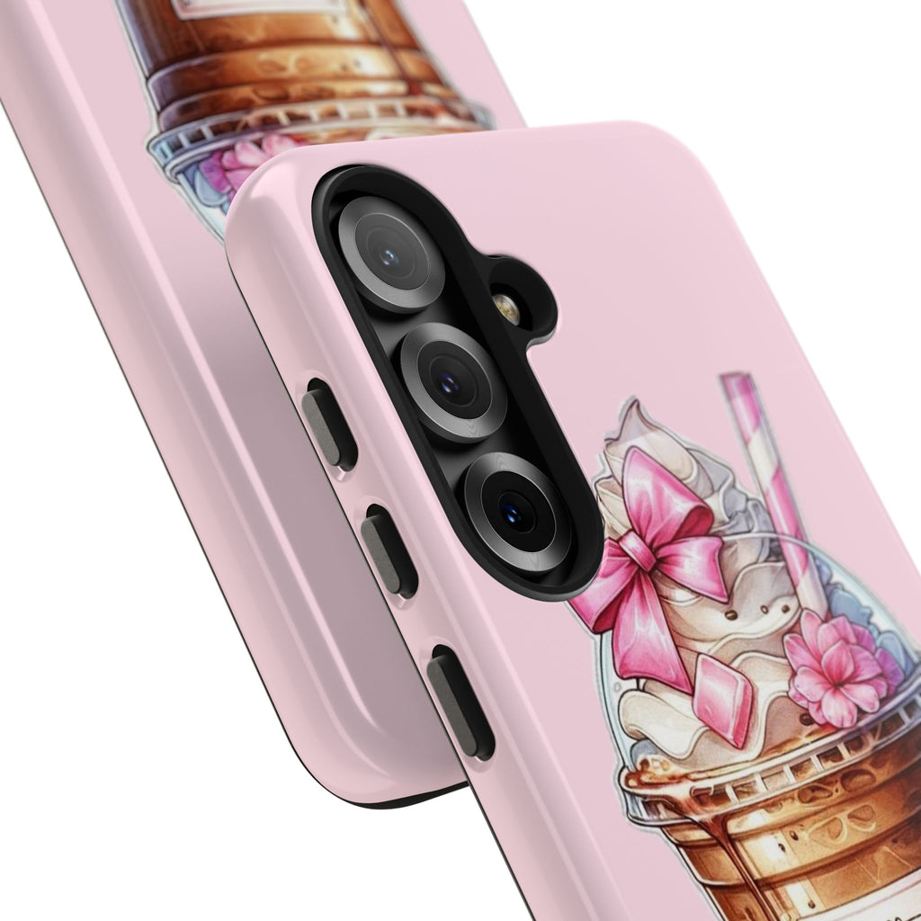 Cute Pink Coffee Phone Case — Kawaii Latte Tough Phone Case