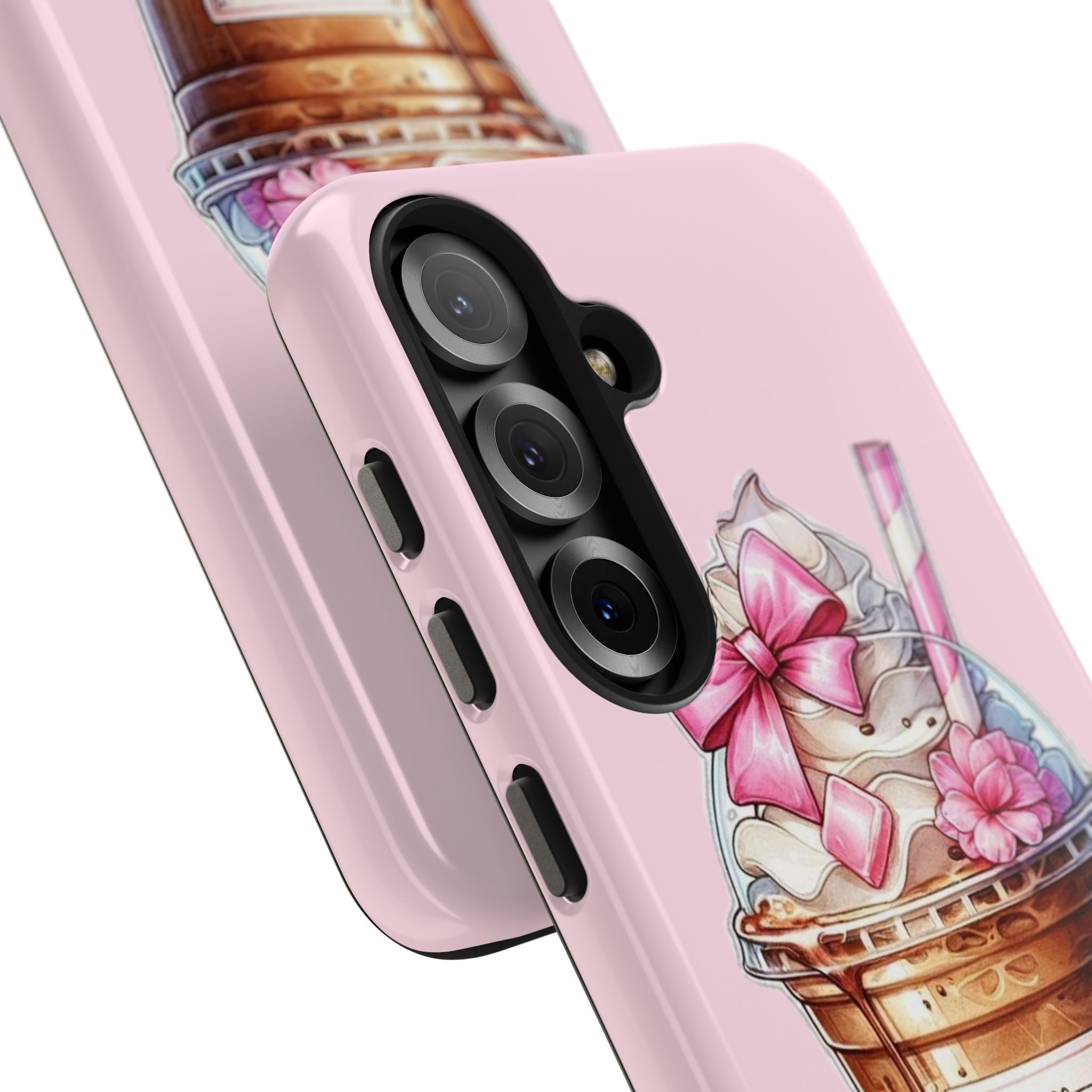 Cute Pink Coffee Phone Case — Kawaii Latte Tough Phone Case