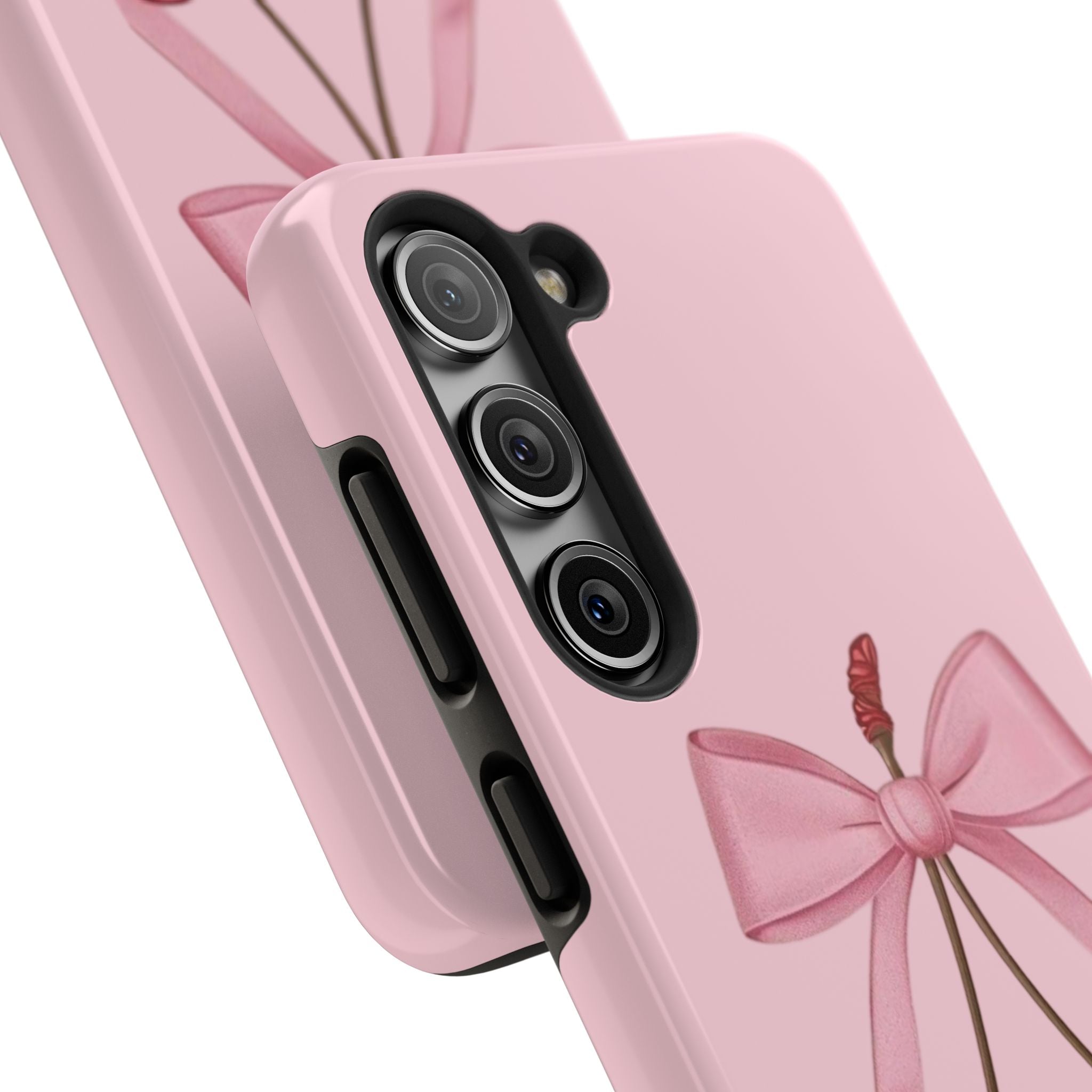 Pink Cherry Tough Phone Case — Cute Bow Cherry Protective Phone Cover