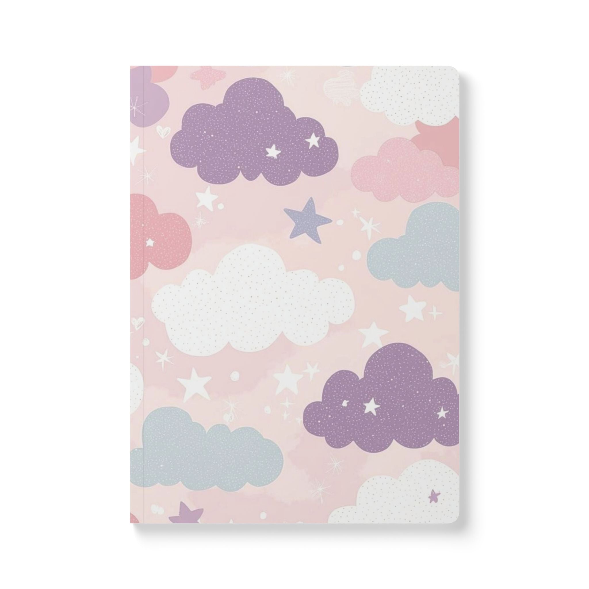 Pastel Cloud Pattern Softcover Journal | Stars & Clouds Notebook