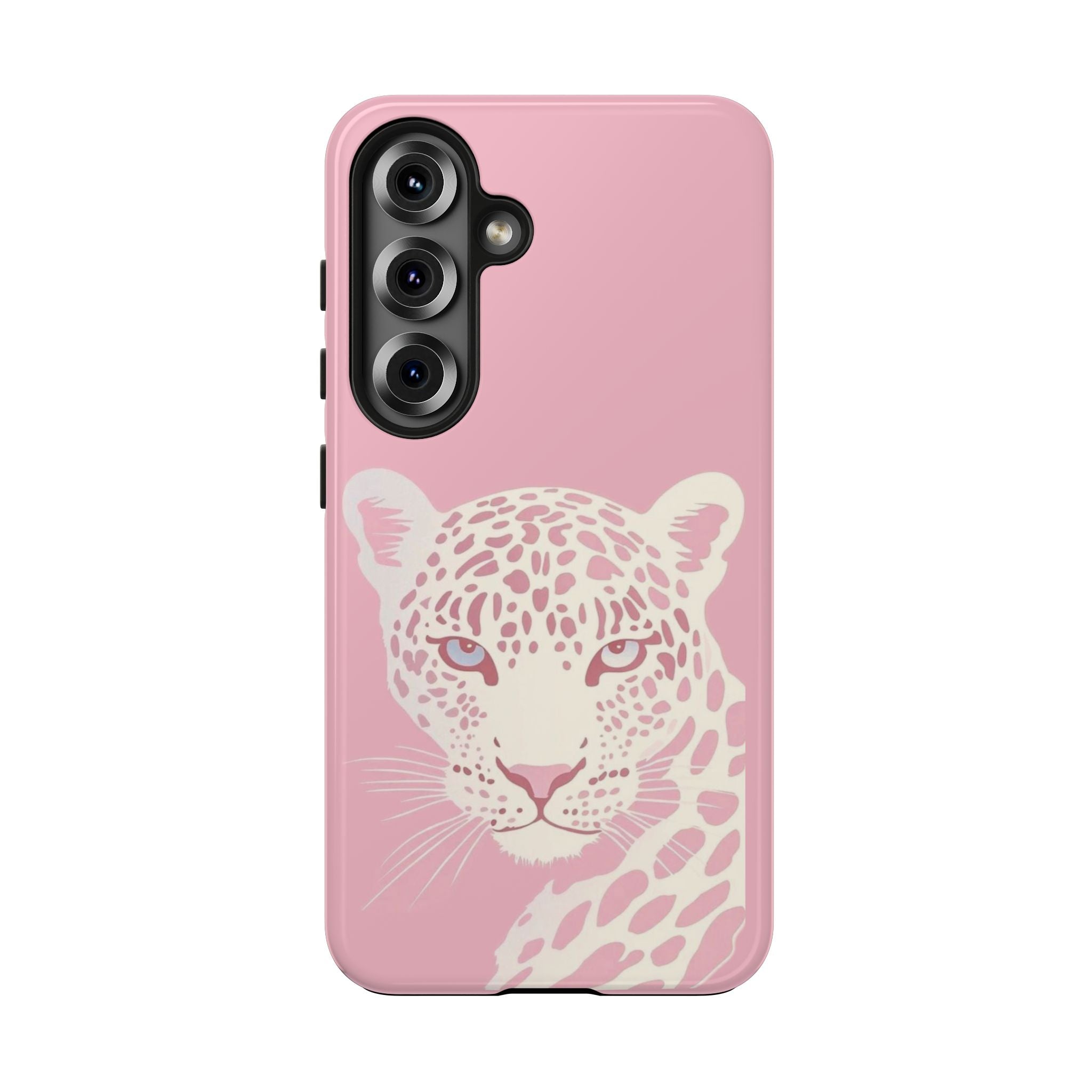 Tough Phone Case — Pink Leopard Face Protective Phone Cover