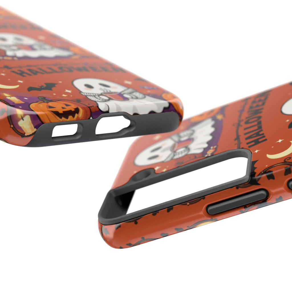 Halloween Ghost Pattern Tough Phone Case — Cute Pumpkin & Candy Halloween Phone Cover