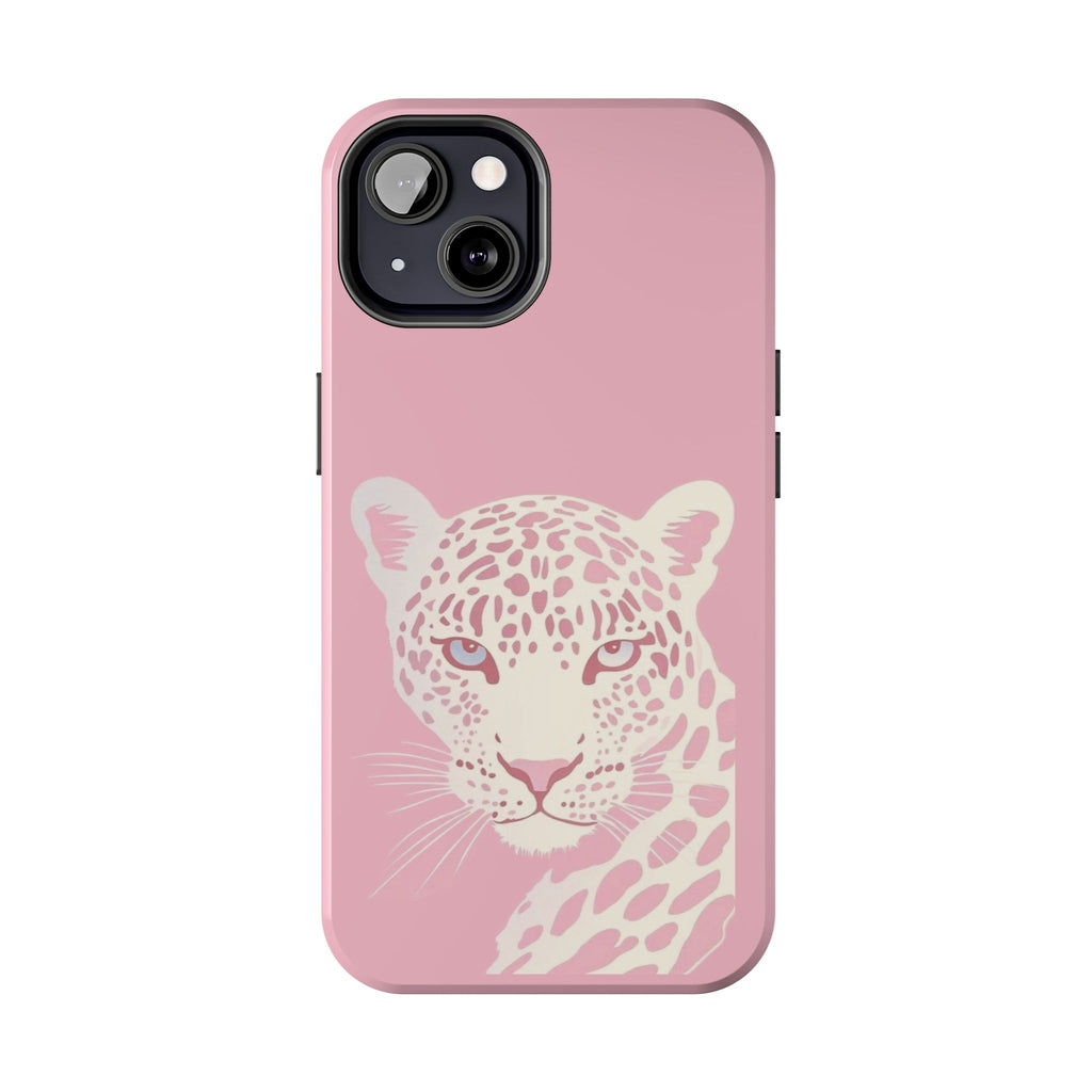Tough Phone Case — Pink Leopard Face Protective Phone Cover